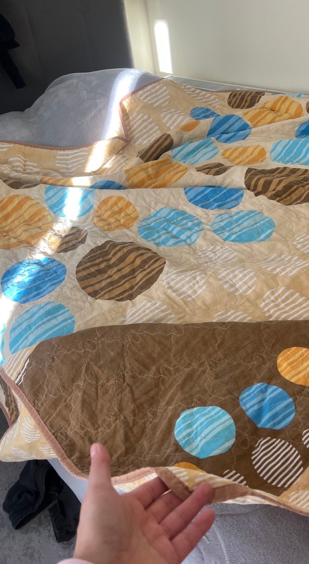 Renkli Baskılı Kahverengi pike - Görsel 2