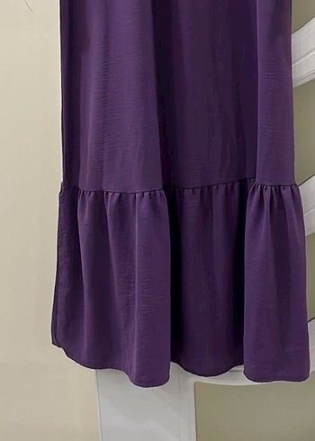 Uzun Mor Piliseli Kadın Elbise - Görsel 3