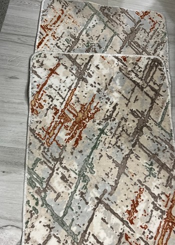 Gri Çok Renkli Bağlama Desenli Modern Halı - Görsel 2