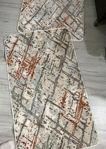 Gri Çok Renkli Bağlama Desenli Modern Halı - Görsel 3