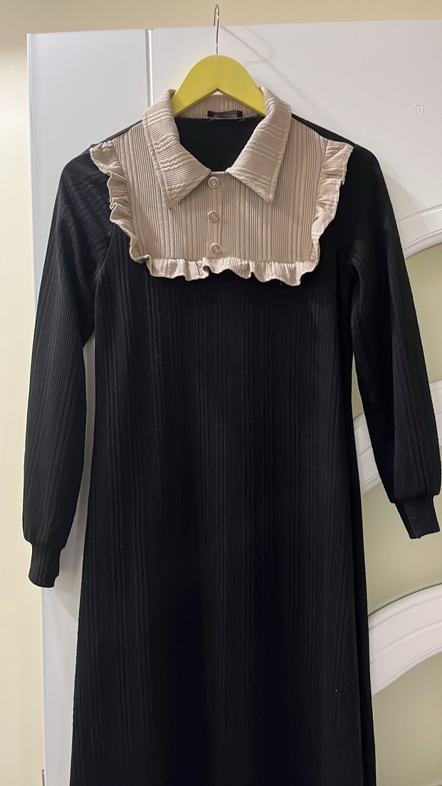 Uzun Siyah Gotik Kadın Elbise - Görsel 2