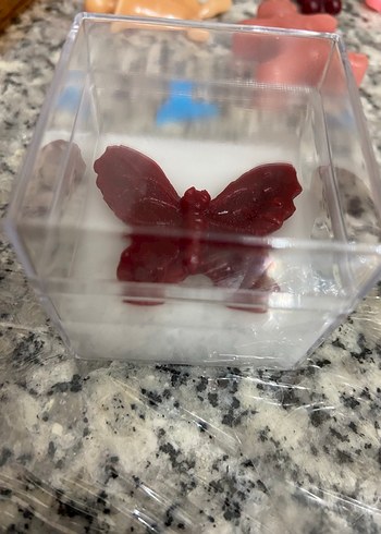 Kelebek Şekilli Pembe hediyelik mum - Görsel 2