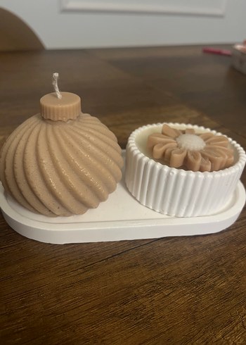 Çiçek Detaylı Çok Renkli Mum Seti - Görsel 6