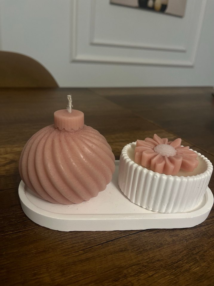 Çiçek Detaylı Çok Renkli Mum Seti - Görsel 4