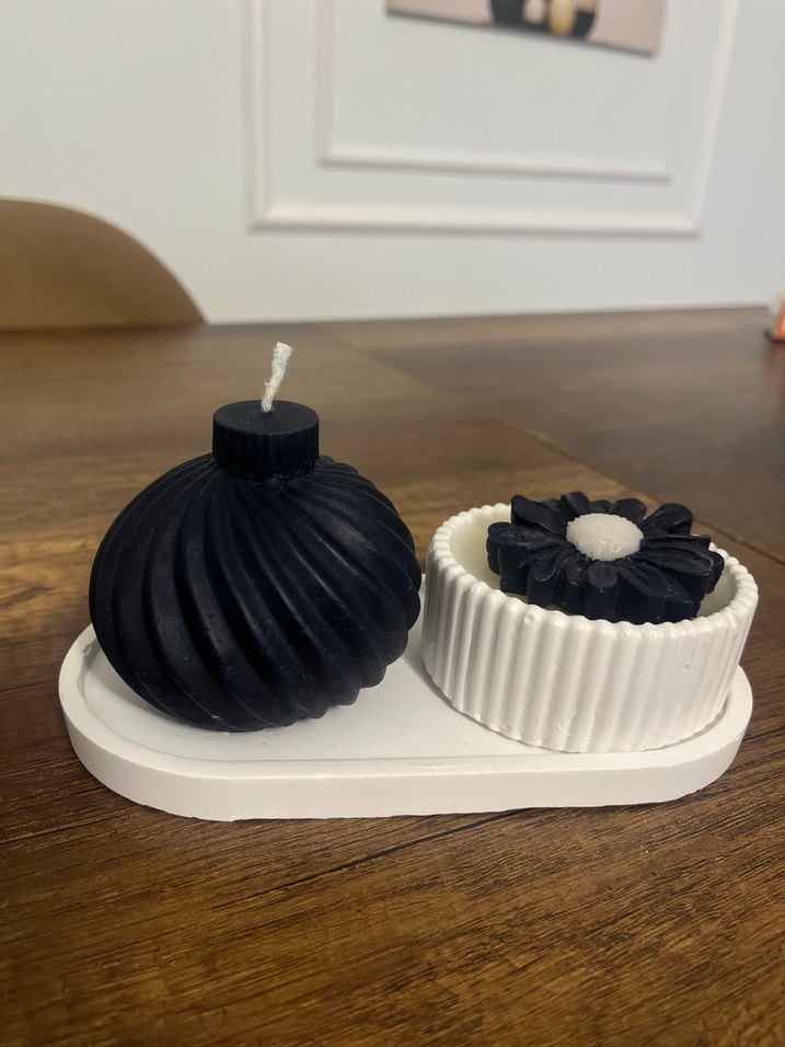 Çiçek Detaylı Çok Renkli Mum Seti - Görsel 3