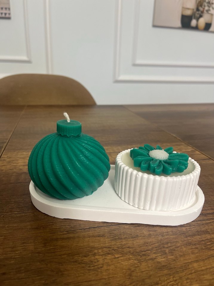 Çiçek Detaylı Çok Renkli Mum Seti - Görsel 5