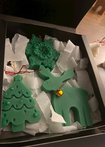 Beyaz Noel Temalı Mum Seti - Görsel 2