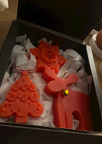 Beyaz Noel Temalı Mum Seti - Görsel 3