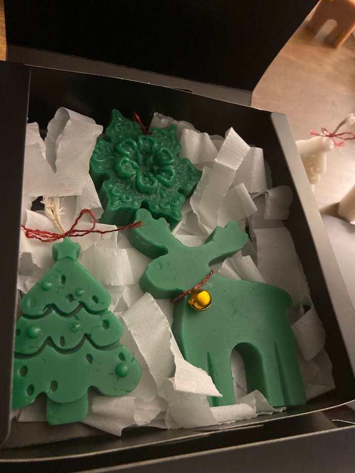 Beyaz Noel Temalı Mum Seti - Görsel 2