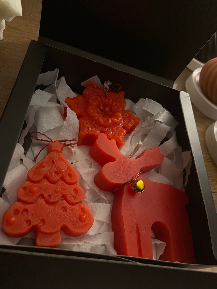 Beyaz Noel Temalı Mum Seti - Görsel 3