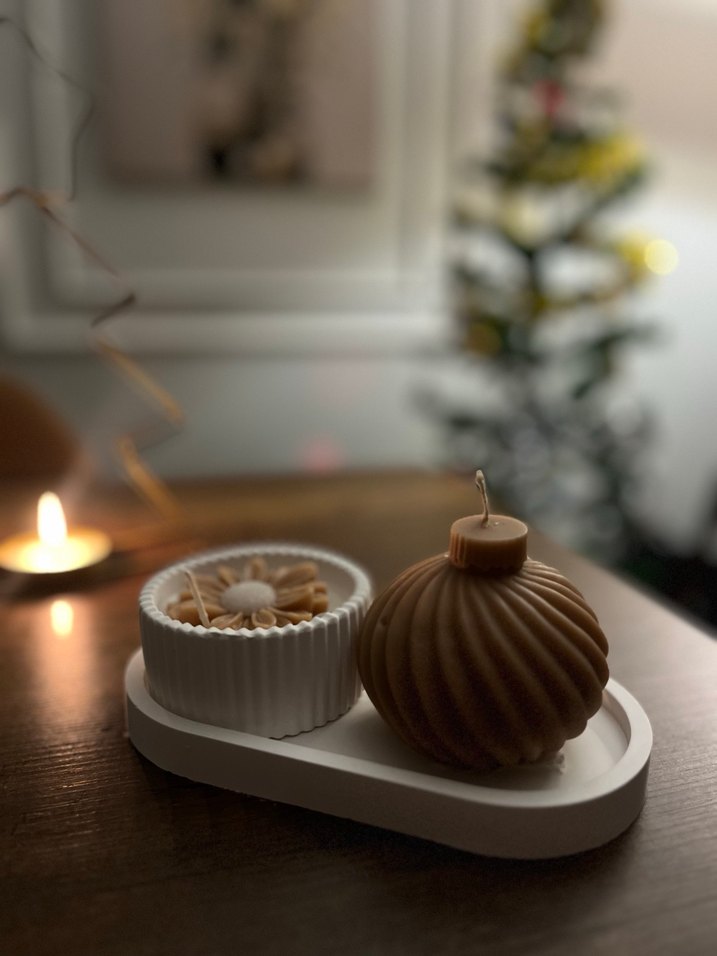 Bej Dekoratif Mum Seti - Görsel 2