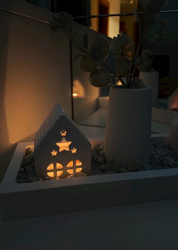 Beyaz Dekoratif Mumluk Seti - Görsel 5