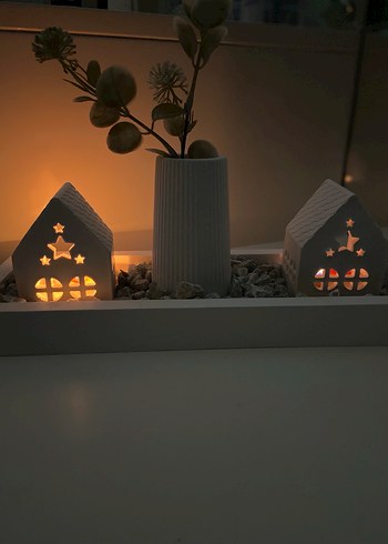 Beyaz Dekoratif Mumluk Seti - Görsel 6