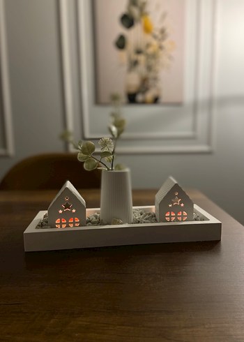 Beyaz Dekoratif Mumluk Seti - Görsel 3