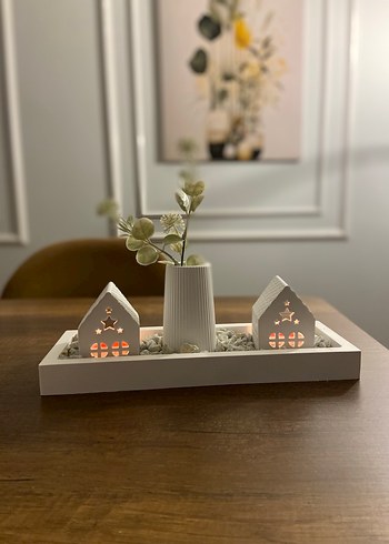 Beyaz Dekoratif Mumluk Seti - Görsel 4