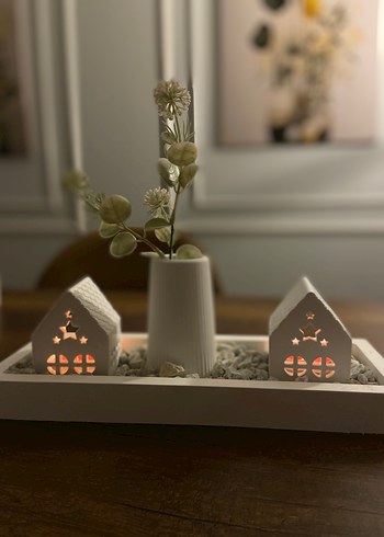 Beyaz Dekoratif Mumluk Seti - Görsel 2