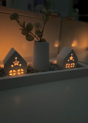 Beyaz Dekoratif Mumluk Seti - Görsel 7