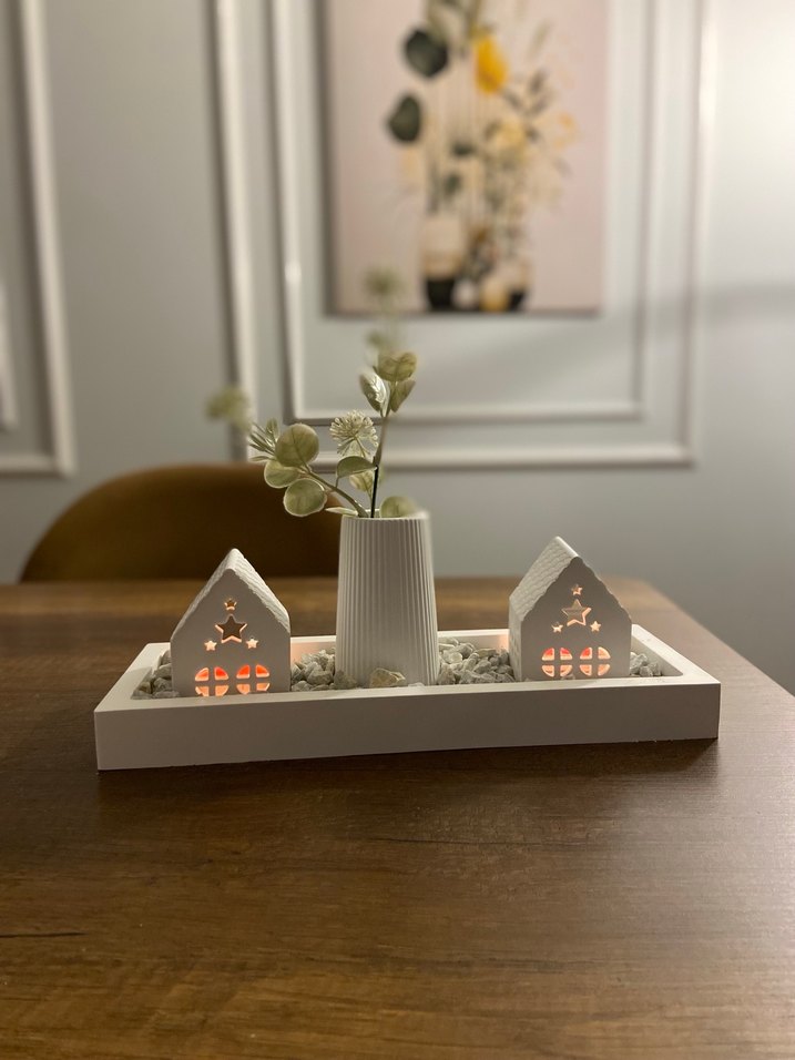 Beyaz Dekoratif Mumluk Seti - Görsel 4