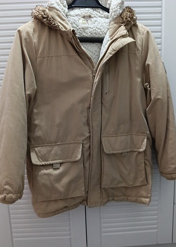 Koton Bej Erkek Çocuk Fermuarlı Street Wear Kaban