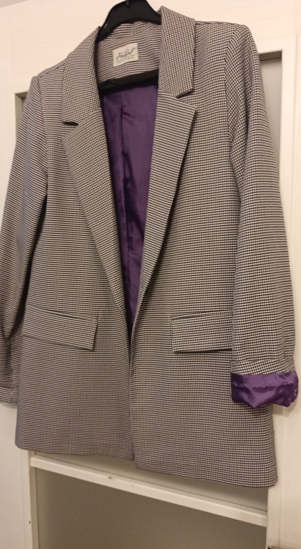 Düğmeli Gri Kadın Ofis Blazeri - Görsel 4