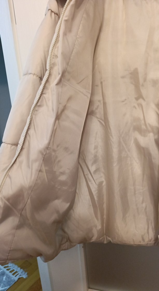 Bej Midi Kadın Şişme Mont - Görsel 3