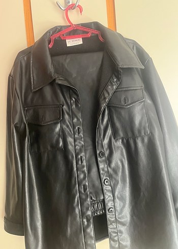 Düğmeli Siyah kız çocuk Deri takım - Görsel 2