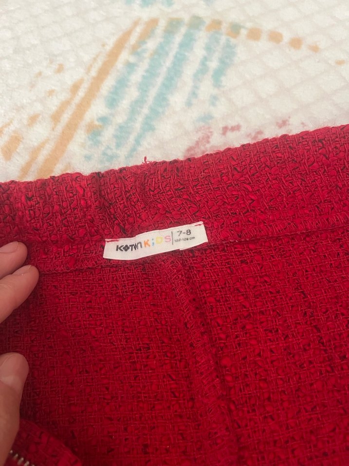 Fermuarlı Kırmızı Mini Etek - Görsel 5