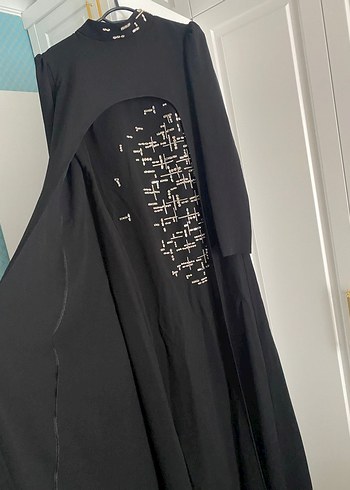 Siyah Baskılı Uzun Kollu Kadın Elbise - Görsel 3
