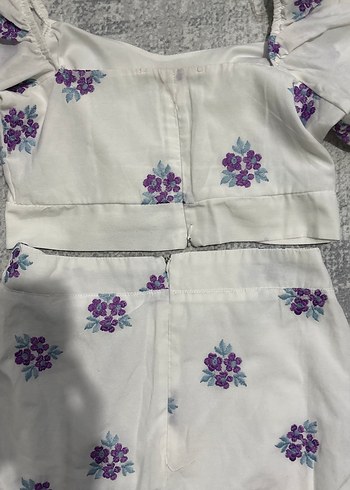 Mor Nakışlı Mini Elbise Takım - Görsel 7