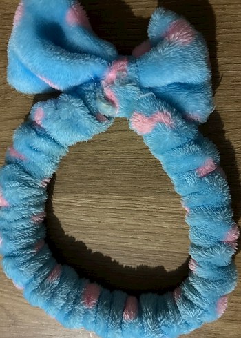 Mavi Puantiyeli Fiyonk Detaylı Kadın Saç Bandı - Görsel 3