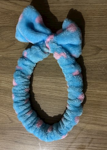 Mavi Puantiyeli Fiyonk Detaylı Kadın Saç Bandı - Görsel 2