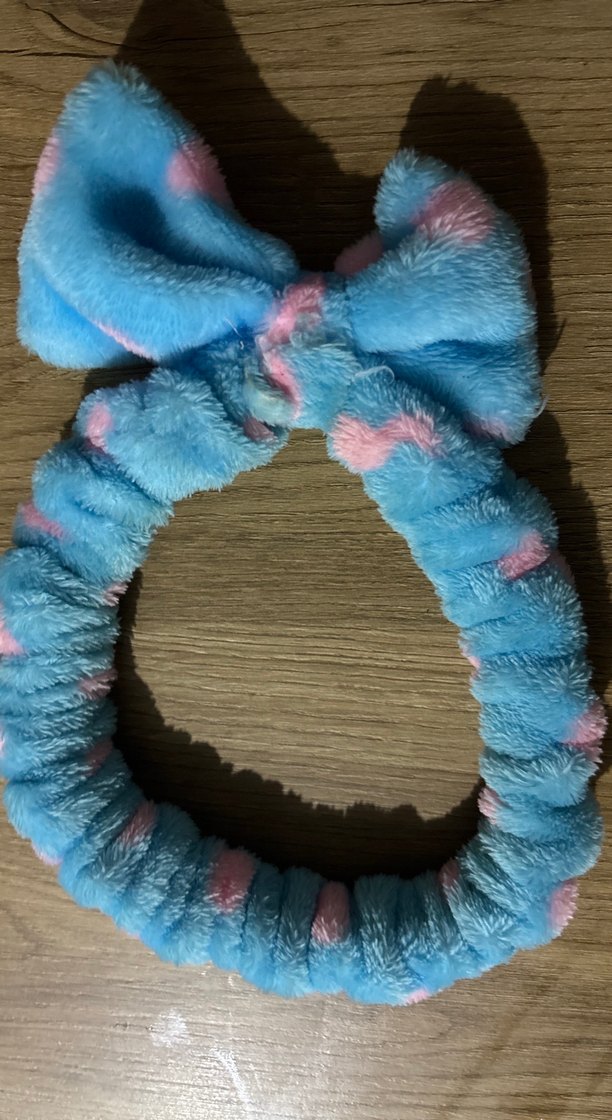 Mavi Puantiyeli Fiyonk Detaylı Kadın Saç Bandı - Görsel 3