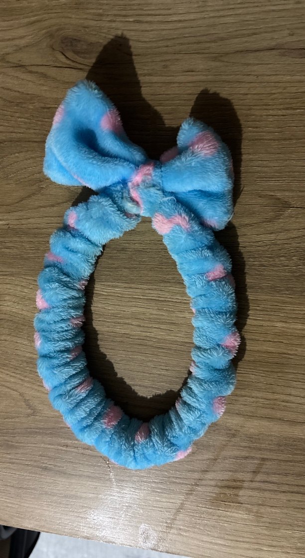 Mavi Puantiyeli Fiyonk Detaylı Kadın Saç Bandı - Görsel 2