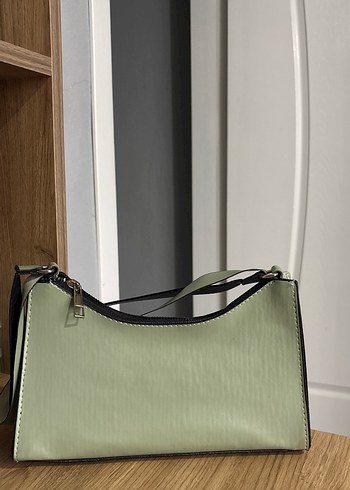 Minimalist Yeşil Deri Kadın Çanta - Görsel 2