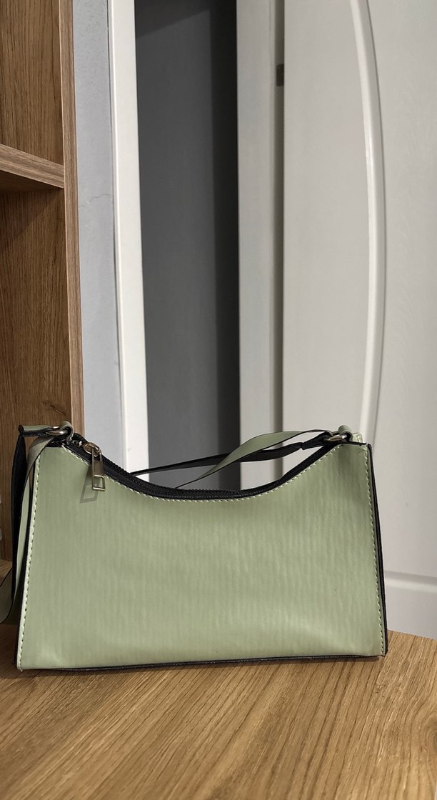 Minimalist Yeşil Deri Kadın Çanta - Görsel 2