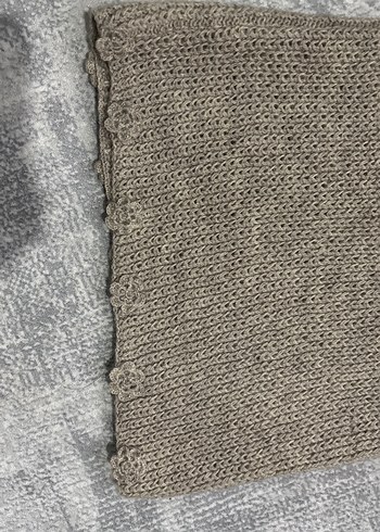 Bej V Yaka Örgü Kadın Süveter - Görsel 4