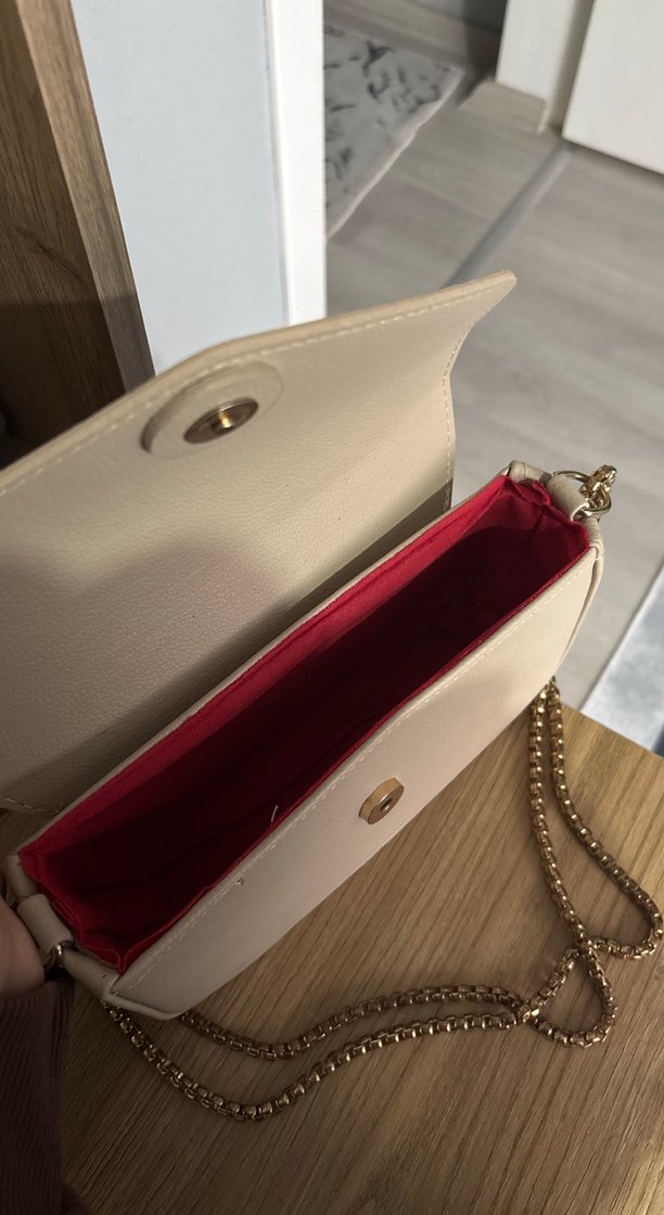 Bej Zincir Detaylı Deri Kadın Çanta - Görsel 3