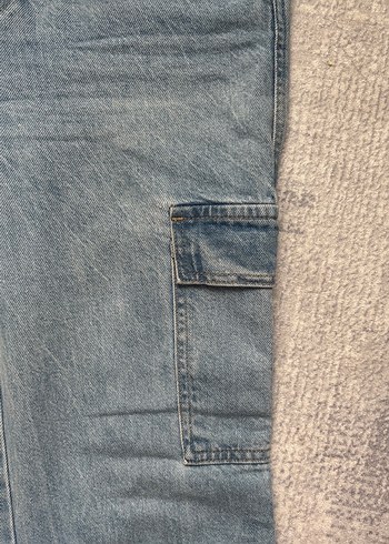 Gevşek Kesim Gri Midi Kadın Kot Pantolon - Görsel 3