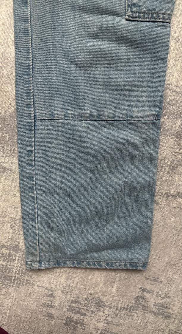 Gevşek Kesim Gri Midi Kadın Kot Pantolon - Görsel 4