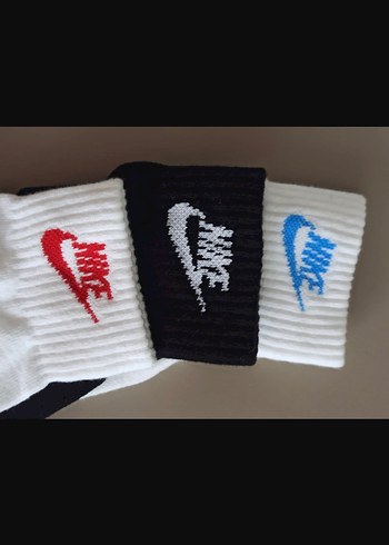 Nike Beyaz Mini Erkek Çorap 3 çift - Görsel 3