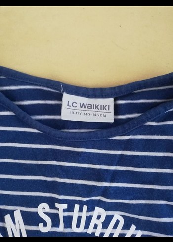 Mavi Çizgili Uzun Kollu Kız Tişörtü - Görsel 2