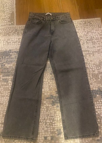 Gri Bol Kesim Midi Kadın Jean - Görsel 3