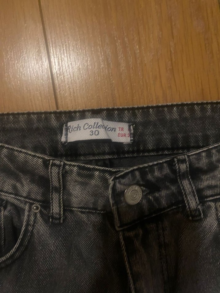 Gri Bol Kesim Midi Kadın Jean - Görsel 2