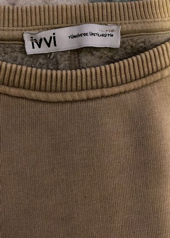 Bej Kadın Keten Sweatshirt - Görsel 4