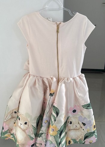 Kız Çocuk Çiçekli Pamuk Elbise - Görsel 2