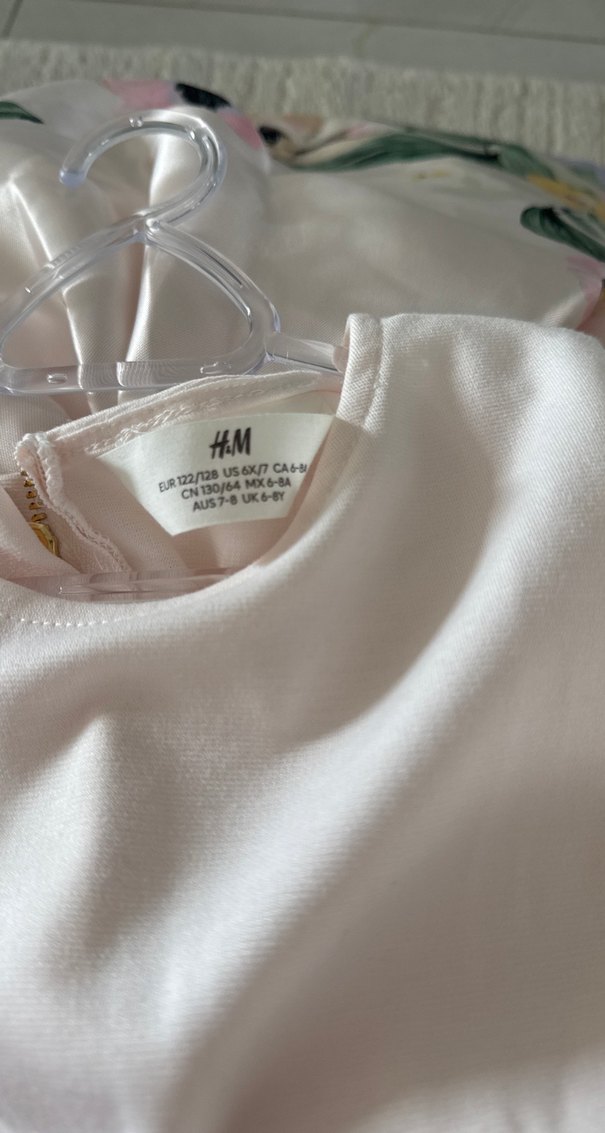 Kız Çocuk Çiçekli Pamuk Elbise - Görsel 3