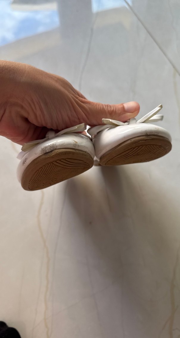 Kız Çocuk Beyaz Fiyonklu Babet Ayakkabı - Görsel 3