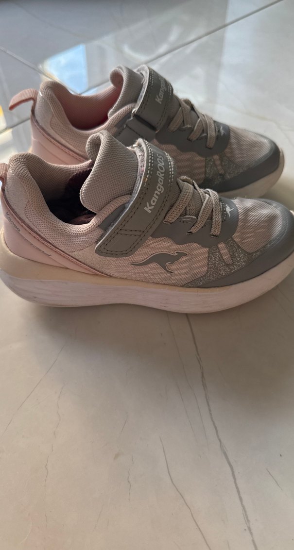 Kız Çocuk Bej Yılan Desenli Sneaker Velcro - Görsel 2