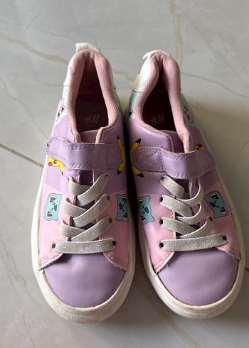 Kız Çocuk Pembe Bağcıklı ve Cırtlı Spor Ayakkabı - Görsel 2