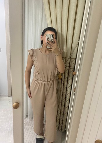 Bej Renkli Salaş Kadın Tulum - Görsel 2